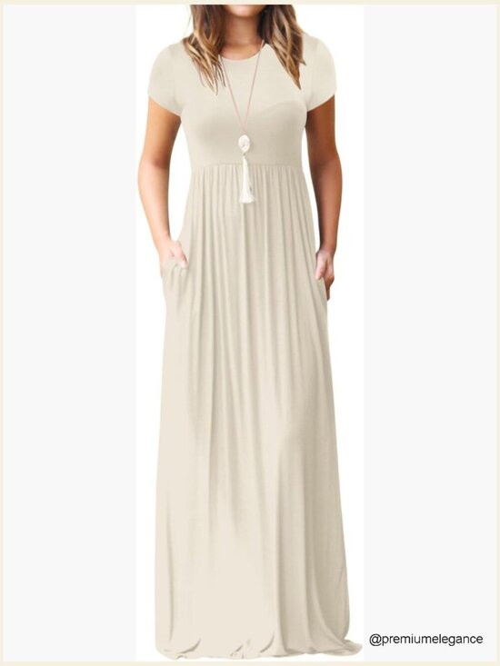 Dresses & Skirts - Rayon Blend Maxi Dress with Pockets, Casual Long Dress for Vacation